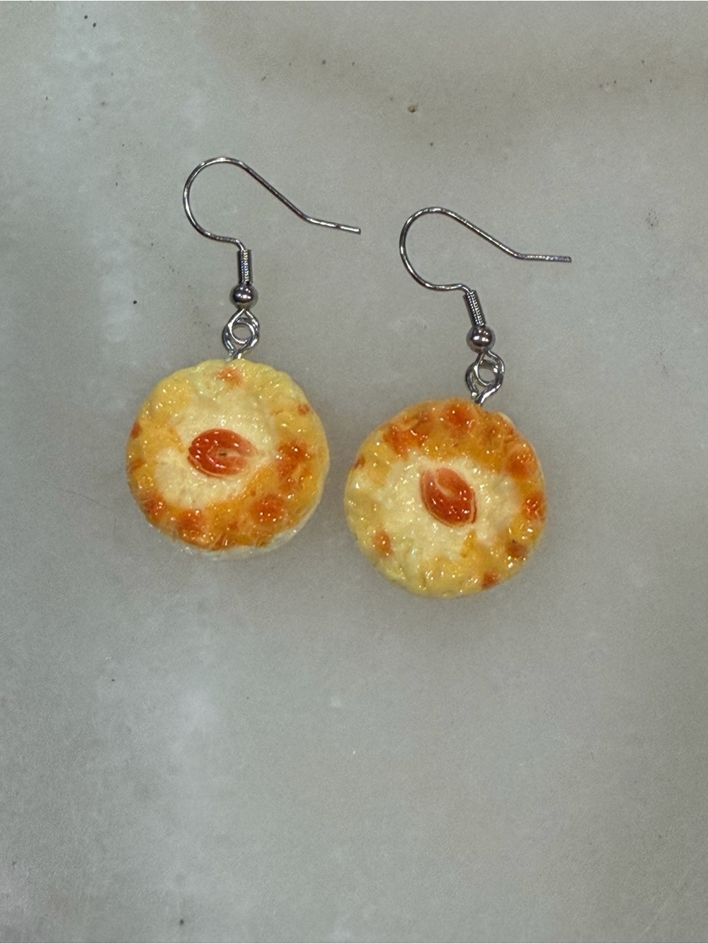 Almond Cookie Drop Earrings Handmade Novelty Gift Jewelry